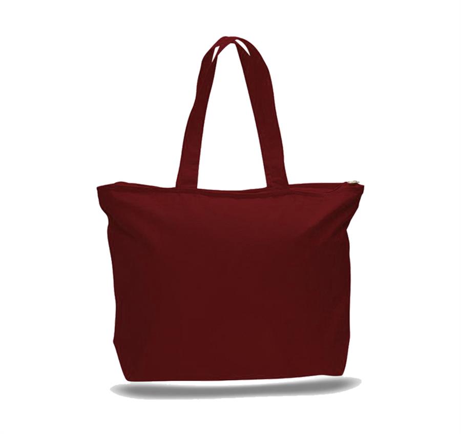 Jumbo Canvas Zipper Tote with bottom Gusset